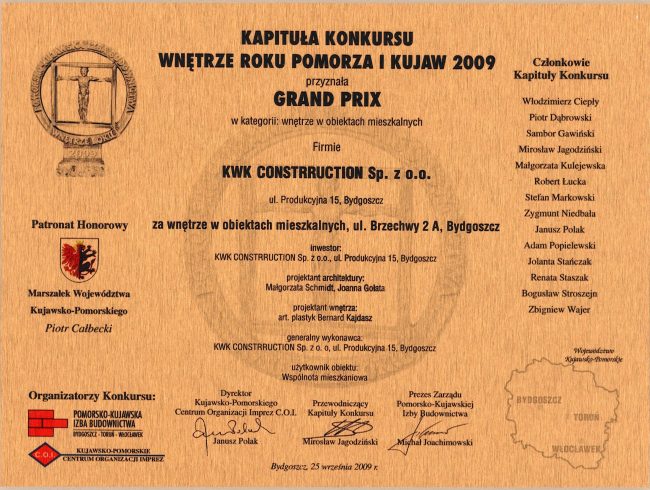 Certyfikat KWK Construction
